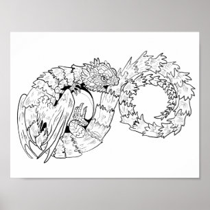 Ourboros Eternity Dragon Poster coloré
