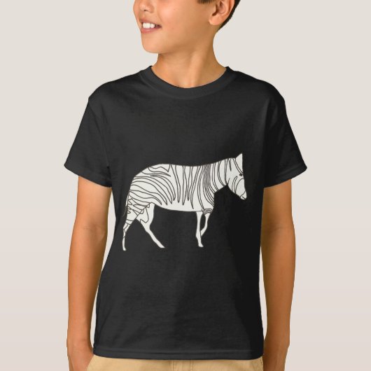 Ourline Tekening van Zebra lopen, Tee Shirts (Voorkant)