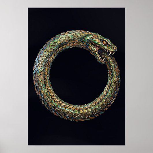 Ouroboros — Affiche runique du symbole du serpent (Devant)