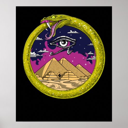 Ouroboros Ancient Egyptische piramids Poster (Voorkant)