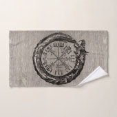 Ouroboros avec Vegvisir (Serviette à main)