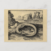Ouroboros Dragon Biting it's Tail Sepia Briefkaart (Voorkant)