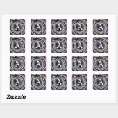 Ouroboros Dragon eet staart | Gotisch monogram Vierkante Sticker (Vel)
