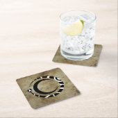 ouroboros en maan vierkante kartonnen onderzetter (Insitu)