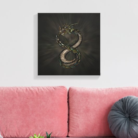 Ouroboros - Infinity Dragon Canvas Afdruk (Insitu (Woonkamer))