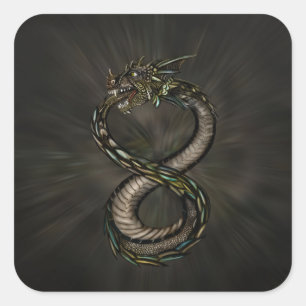 Ouroboros - Infinity Dragon Vierkante Sticker