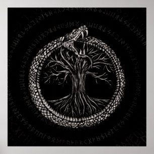 Ouroboros met levensboom poster