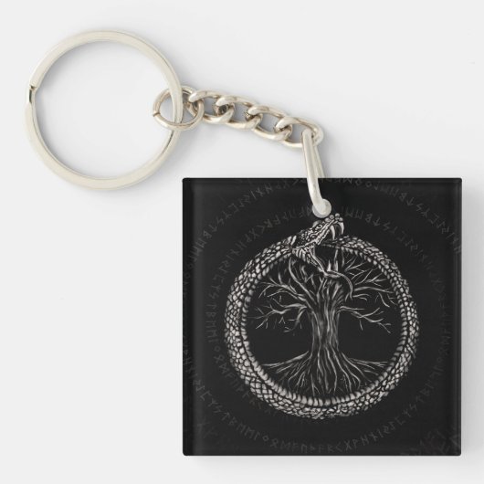 Ouroboros met levensboom sleutelhanger (Voorkant)