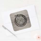 Ouroboros met Vegvisir Vierkante Sticker (Envelop)