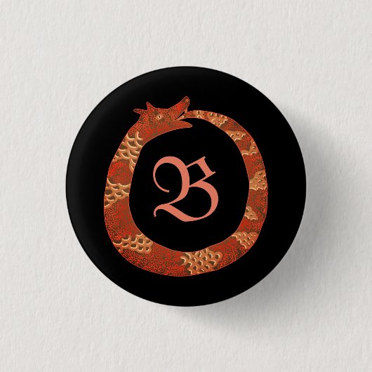 Ouroboros-monogram Ronde Button 3,2 Cm (Voorkant)