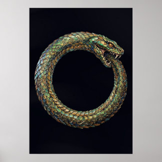 Ouroboros — Oude Slangsymbool Runen Poster