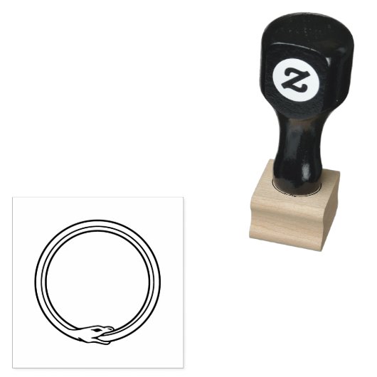 Ouroboros snake golden self-ingeing slang symbol 	rubberstempel (Gestempeld)