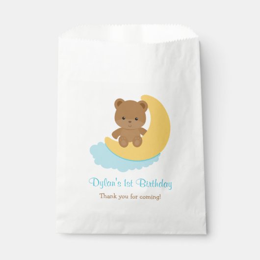 Ours 1er anniversaire / Baby shower Favoriser Sacs (Devant)