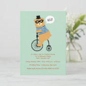 Ours À Vélo Avec Masque Halloween Invitation (Debout devant)