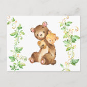Ours Animal Baby Shower Apporter un Livre Carte de (Dos)