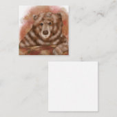 Ours aquarelle avec or Faux | Carte de note (Devant / Derrière)