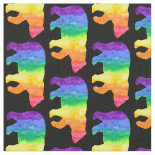Ours arc-en-ciel sur tissu noir V