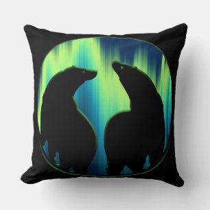 Ours Art Coussin Aurore Boréale Ours Coussin