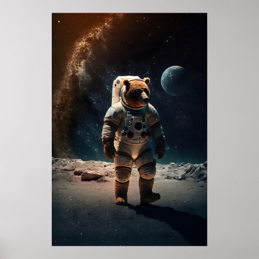 Ours Astronaute Impression Drôle Grizzly en Combin (Devant)