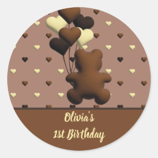 Ours au chocolat mignon stickers Anniversaire