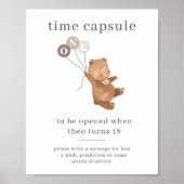 Ours avec 3 ballons Brown Poster de la capsule tem (Devant)
