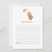 Ours avec 3 Ballons Marrons Carte de Note de Capsu (Devant)