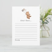 Ours avec 3 Ballons Marrons Carte de Note de Capsu (Debout devant)