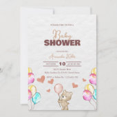 Ours avec ballons Baby shower Invitation (Devant)