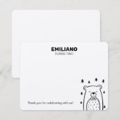 Ours avec Cravate de la cordes, Cartes pour notes (Devant / Derrière)