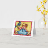 Ours avec fleurs - Carte de note (Fleur jaune)
