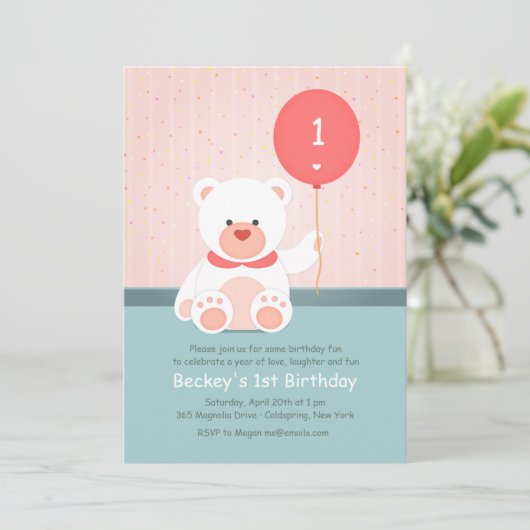 Ours Avec Invitation Ballon (Debout devant)