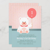 Ours Avec Invitation Ballon (Devant / Derrière)