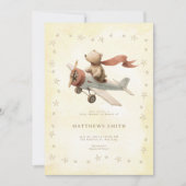 Ours avion invitation Baby Shower (Devant)