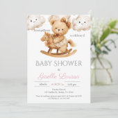 Ours Baby shower Girl Espagnol Invitation (Debout devant)