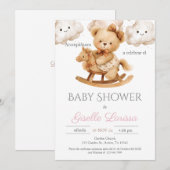 Ours Baby shower Girl Espagnol Invitation (Devant / Derrière)