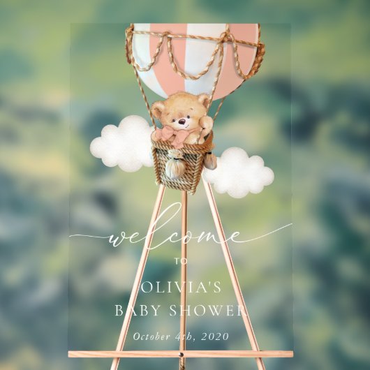 Ours, Ballotte à air chaud rose, Baby shower d'acc (Neutre)