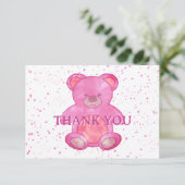 Ours Bébé Cute En Merci Personnalisé Rose (Debout devant)