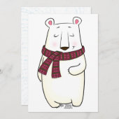 Ours blanc, carte de vacances (Devant / Derrière)