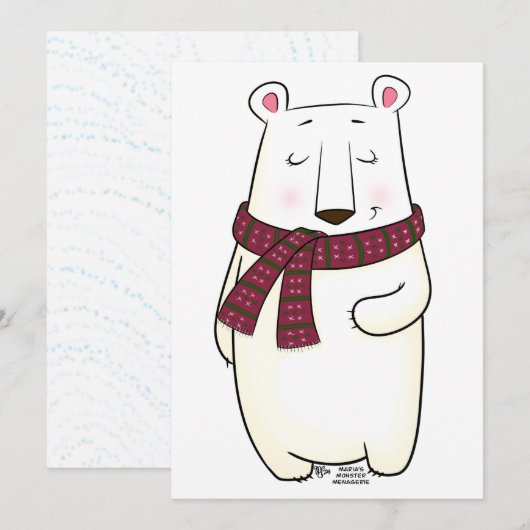 Ours blanc, carte de vacances (Devant / Derrière)