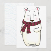 Ours blanc, carte de vœux (Devant / Derrière)