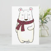 Ours blanc, carte de vœux (Debout devant)