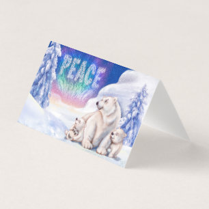 Ours blanc et carte de Noël se pliante mignonne de