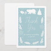 Ours bleu polaire Carte de remerciements d'anniver (Devant / Derrière)