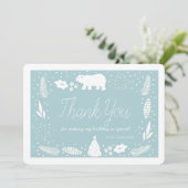 Ours bleu polaire Carte de remerciements d'anniver (Debout devant)