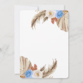 Ours Boho Blue Floral Baby Boy Shower Invitation (Dos)