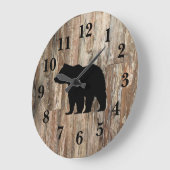 Ours Bois Rustique Décor Grande Horloge (Angle)
