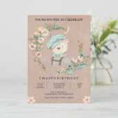 Ours Botanique Rustique Invitation Anniversaire (Debout devant)