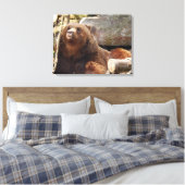ours Brown au zoo vue impression de toile (Insitu(Chambre))