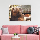 ours Brown au zoo vue impression de toile (Insitu(Salon))