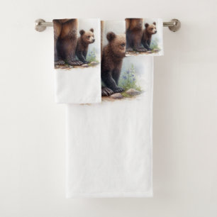 Ours Brown avec deux petits